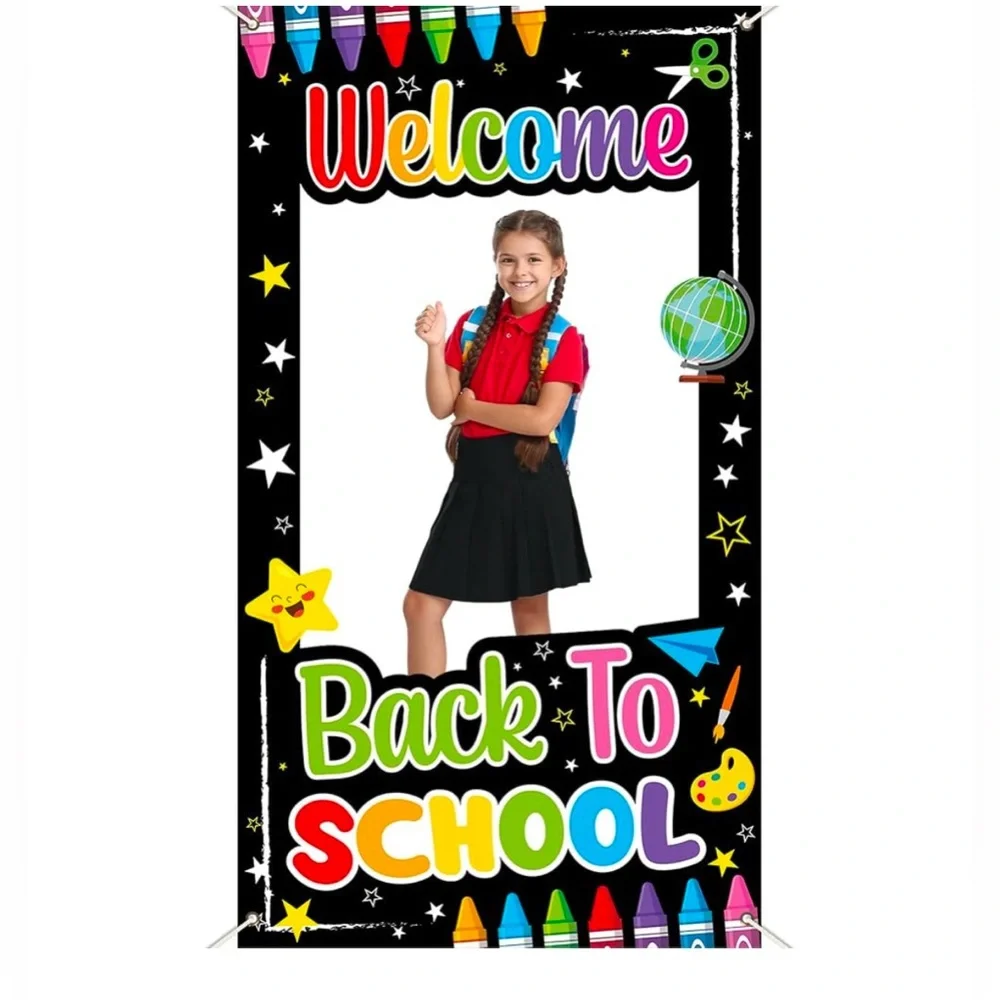 Back to School Decorations Welcome, 39 x 70,School Photo Booth Props